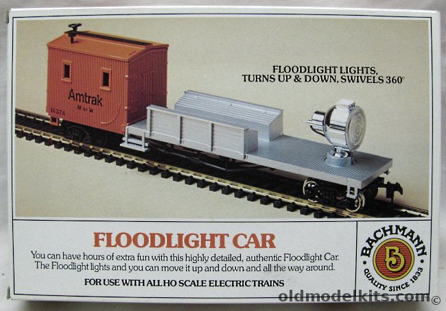 Bachmann HO Floodlight Car With Working and Swiveling Light - HO Scale Model Train, 46315 plastic model kit